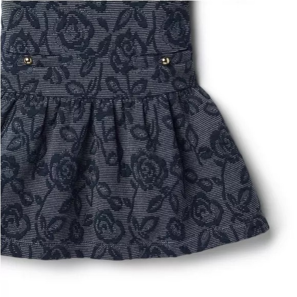 NWT Janie and Jack Faux Fur Collar Floral Jacquard Dress - Picture 4 of 7